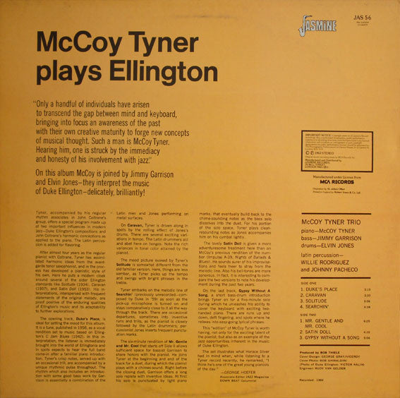 Release: McCoy Tyner Plays Ellington-Vinyl-UK-None-JAS 56-1706752