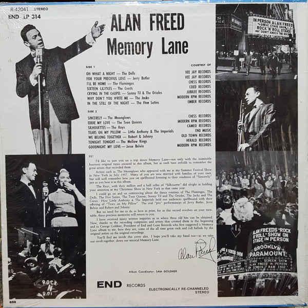 Release: Alan Freed's Memory Lane-Vinyl-US-None-LP 314, R-42041, SR-42041-1612859