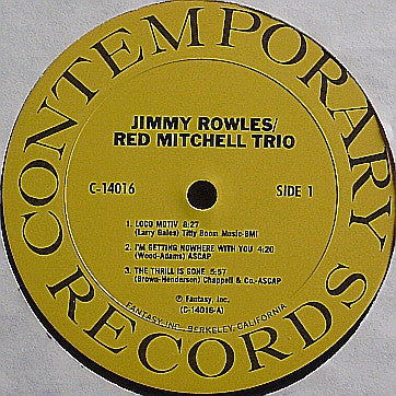 The Jimmy Rowles / Red Mitchell Trio