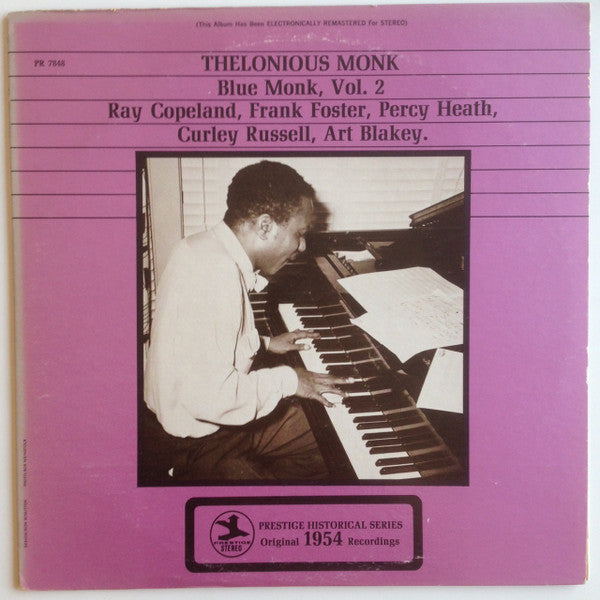 Release: Blue Monk, Vol. 2-Vinyl-US-1971-PR 7848, PRESTIGE 7848, PRT-7848-4534587
