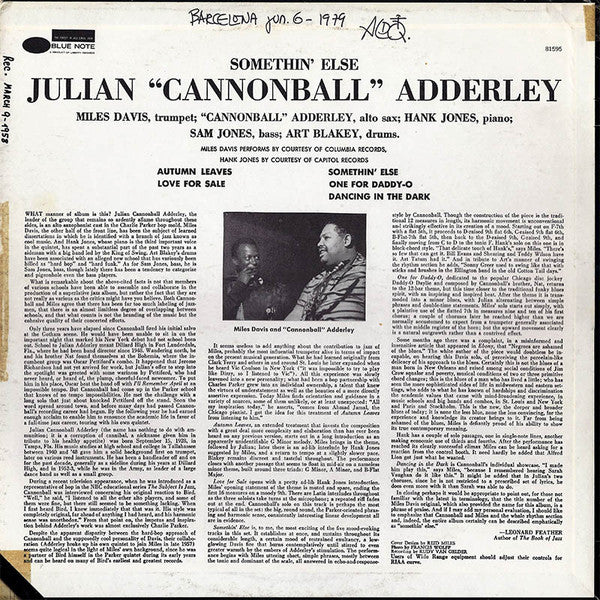 Release: Somethin' Else-Vinyl-US-1973-BST-81595, BST 81595, 81595-4002643