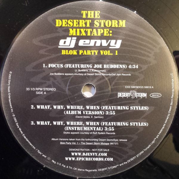 Release: The Desert Storm Mixtape: Blok Party Vol.1-Vinyl-US-2003-EAS 59919, EAS 59919-4900597