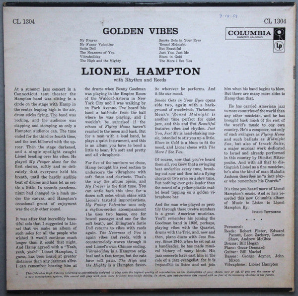 Master Release: Golden Vibes by Lionel Hampton