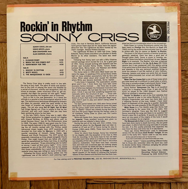 Release: Rockin' In Rhythm-Vinyl-US-1969-PR 7610, PRST 7610-2132117