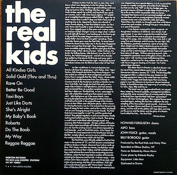 Release: The Real Kids-Vinyl-US-1991-ED-222-1081082