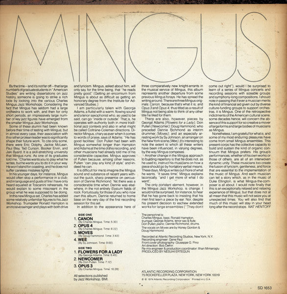 Release: Mingus Moves-Vinyl-US-1974-SD 1653-1443749