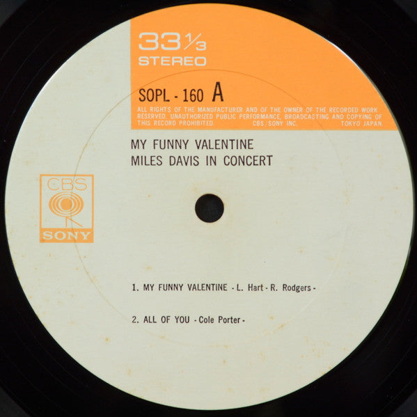 Release: My Funny Valentine - Miles Davis In Concert-Vinyl-Japan-1973-SOPL 160, SOPL-160-3693941
