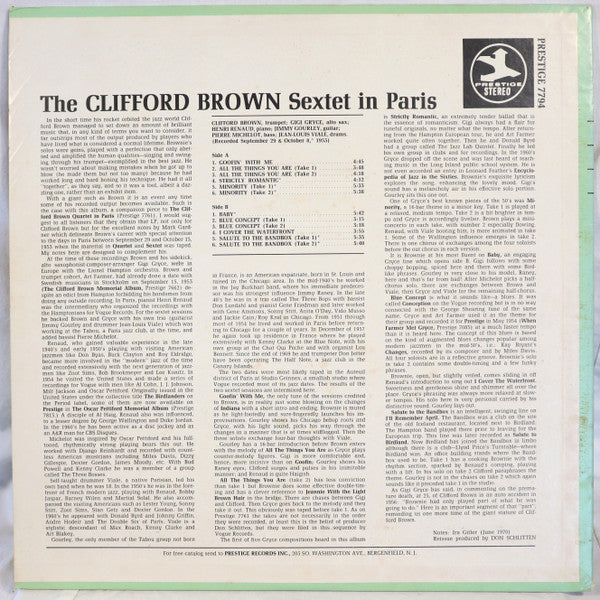 The Clifford Brown Sextet In Paris