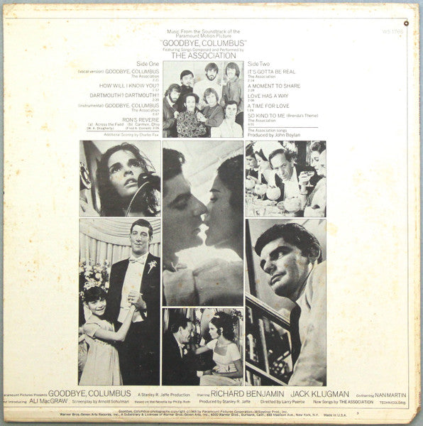 Music From The Sound Track Of The Paramount Motion Picture "Goodbye, Columbus"