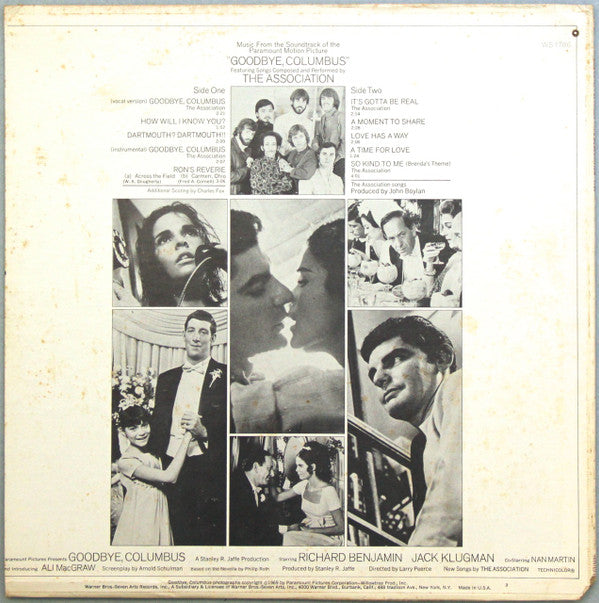 Release: Music From The Sound Track Of The Paramount Motion Picture "Goodbye, Columbus"-Vinyl-US-1969-WS 1786-1749532