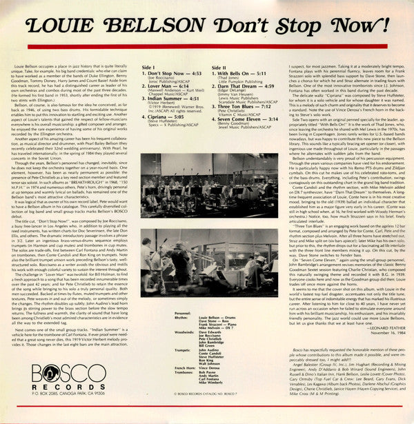Master Release: Don't Stop Now by Louis Bellson