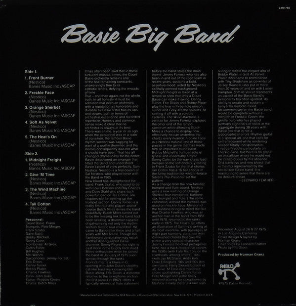 Release: Basie Big Band-Vinyl-US-1975-2310-756-3481526