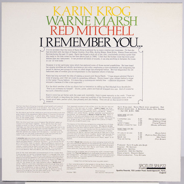 Master Release: I Remember You... by Karin Krog
