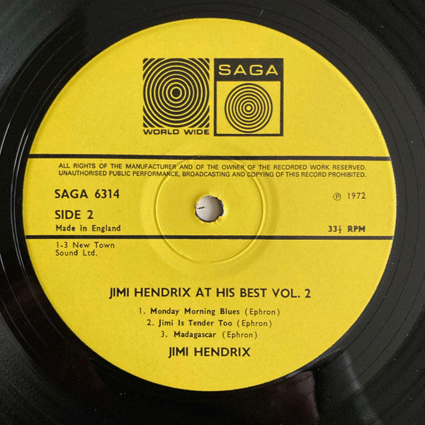 Jimi Hendrix At His Best (Volume 2)