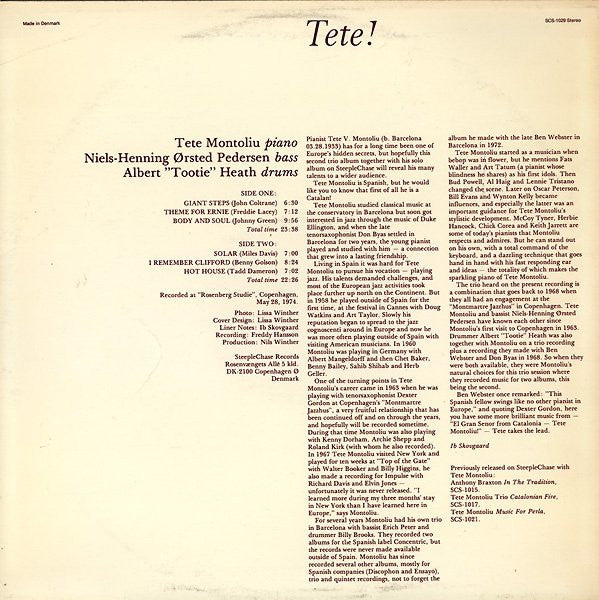 Release: Tete!-Vinyl-Denmark-1975-SCS 1029-4413867