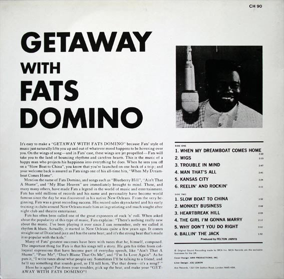 Master Release: Getaway With Fats Domino by Fats Domino