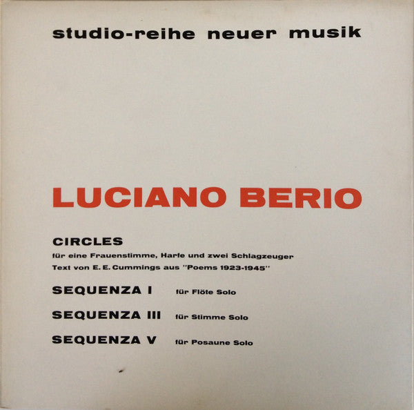 Master Release: Circles · Sequenza I, III, V by Luciano Berio