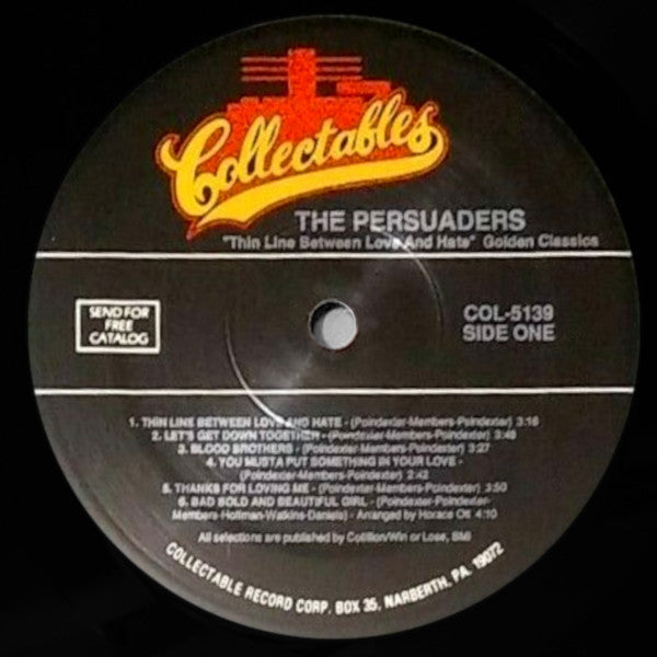 Master Release: Thin Line Between Love And Hate by The Persuaders