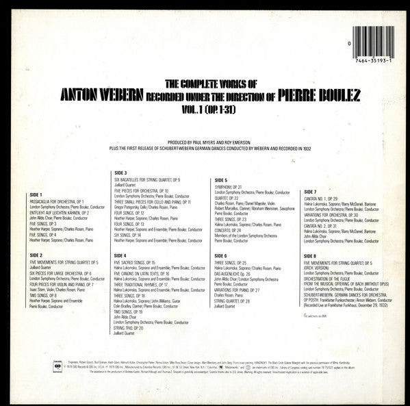 The Complete Works Of Anton Webern, Volume 1 (Op. 1-31)