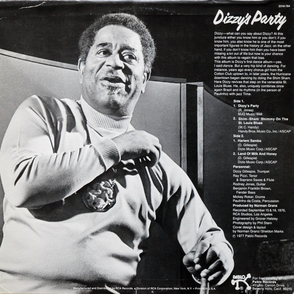 Release: Dizzy's Party-Vinyl-US-1977-2310 784-4100432
