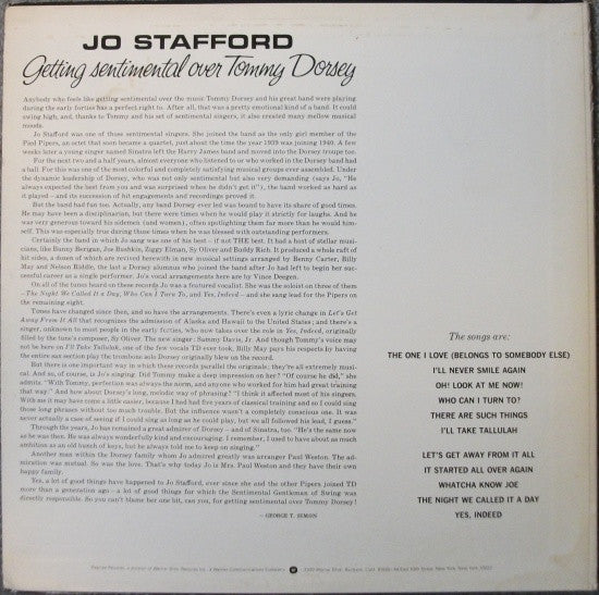 Master Release: Getting Sentimental Over Tommy Dorsey by Jo Stafford