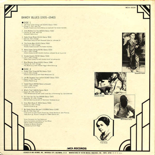 Release: Bawdy Blues 1935-1940-Vinyl-Japan-1976-MCA-3539, MAPS 8440-9118506