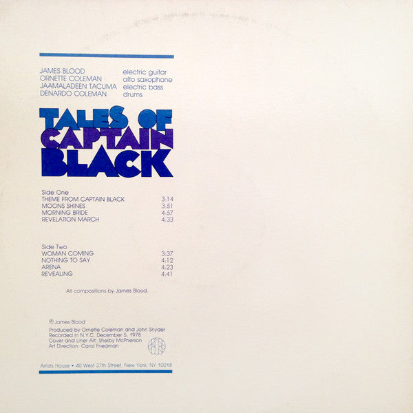 Master Release: Tales Of Captain Black by James Blood Ulmer