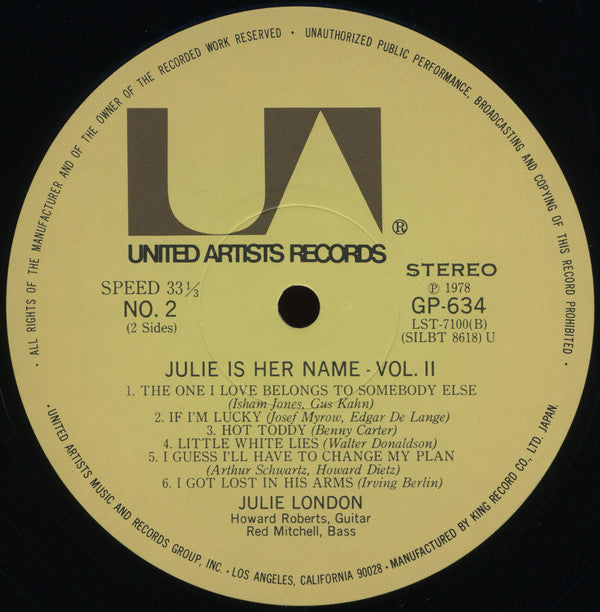 Julie Is Her Name Volume Il