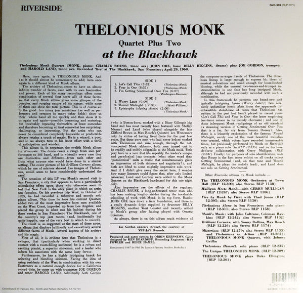 Release: At The Blackhawk-Vinyl-US-1987-OJC-305, RLP-1171-2308854