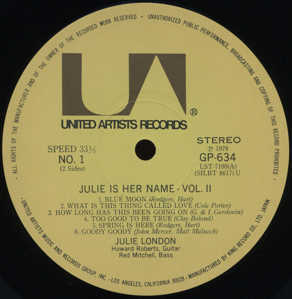 Julie Is Her Name Volume Il