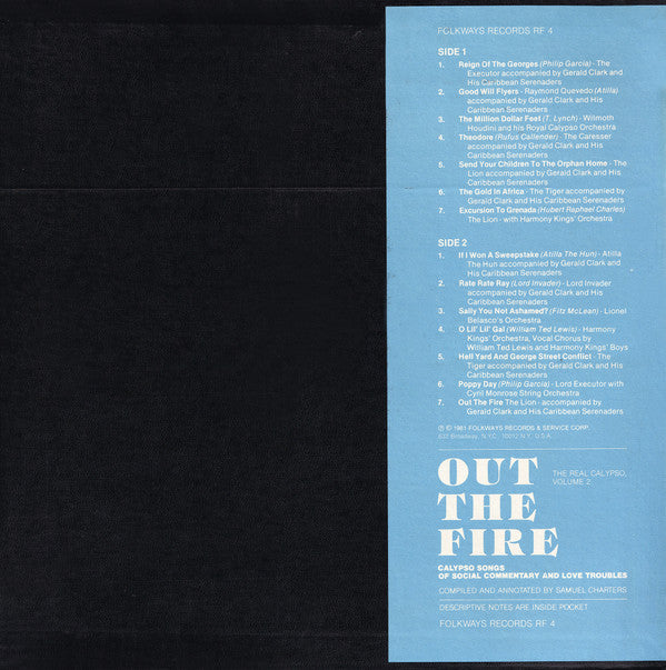 Release: The Real Calypso, Vol. 2: Send Your Children To The Orphan Home: Calypso Songs Of Social Commentary And Love Troubles-Vinyl-US-1981-RF 4-7126400
