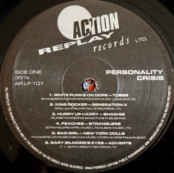 Release: Personality Crisis-Vinyl-UK-1984-AR LP 101-1742948