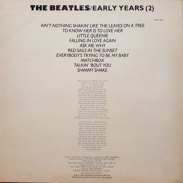 Release: Early Years (2)-Vinyl-UK-1981-PHX 1005-1240133
