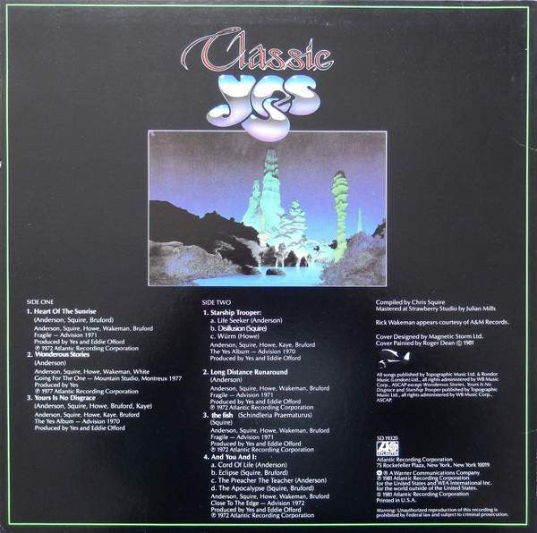 Release: Classic Yes-Vinyl, Vinyl-US-1981-SD 19320-2841954