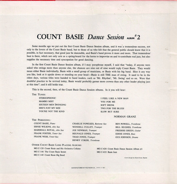 Master Release: Dance Session (Album #2) by Count Basie