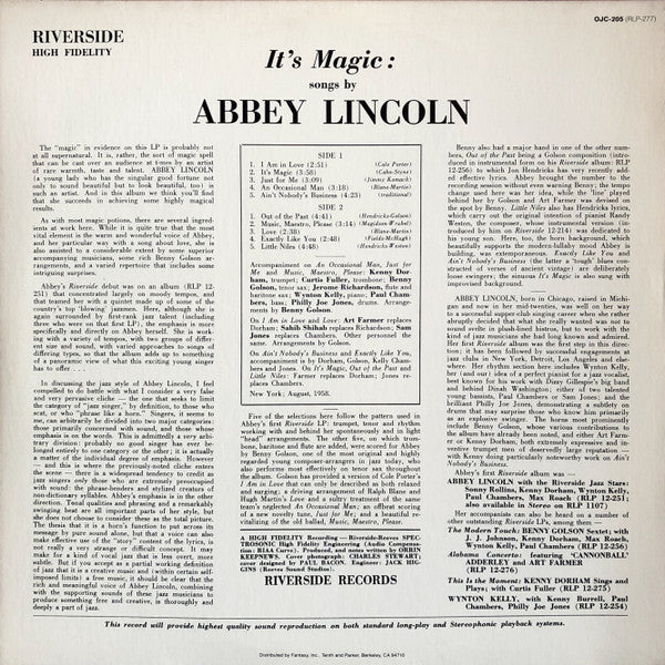 Release: It's Magic-Vinyl-US-1985-OJC-205, RLP-277-3328018
