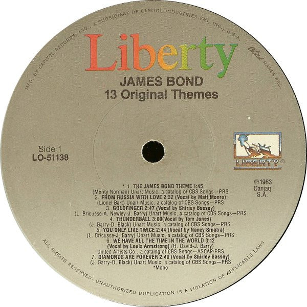 Release: James Bond - 13 Original Themes-Vinyl-US-1983-LO-51138-2615203