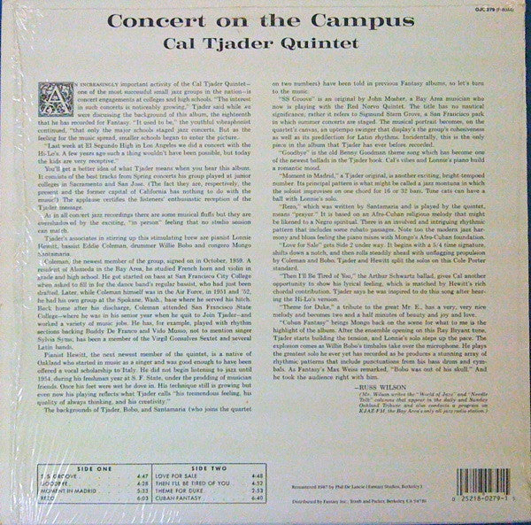 Release: Concert On The Campus-Vinyl-US-1987-OJC-279, F-8044-1659260