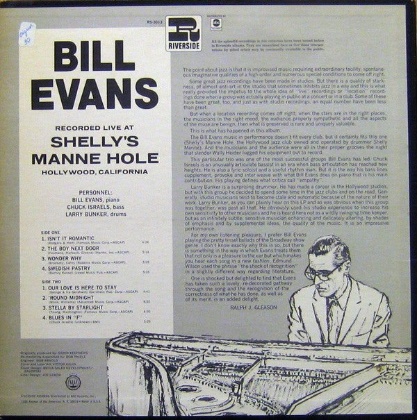Release: At Shelly's Manne-Hole, Hollywood, California-Vinyl-US-1968-RS-3013-2613357