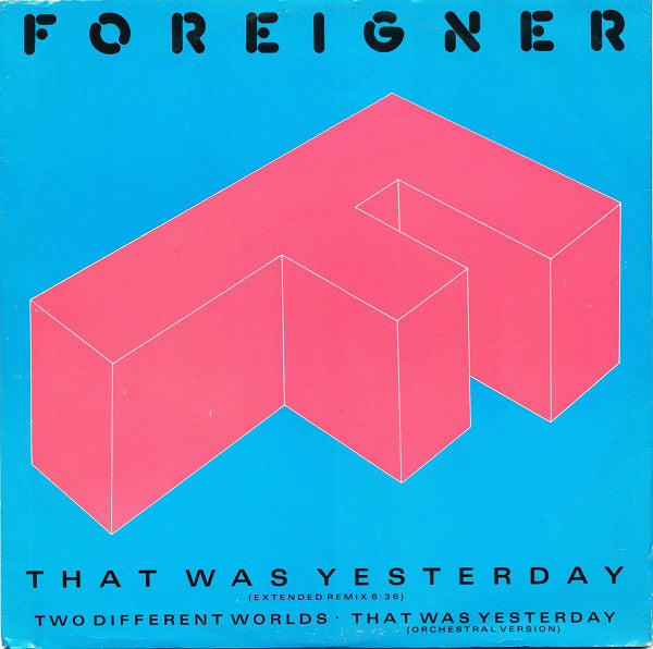 Release: That Was Yesterday-Vinyl-UK-1985-A 9571 (T)-1592989
