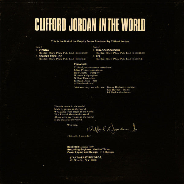 Release: Clifford Jordan In The World-Vinyl-US-1972-SES 1972-1, SES-1972-1-1334794