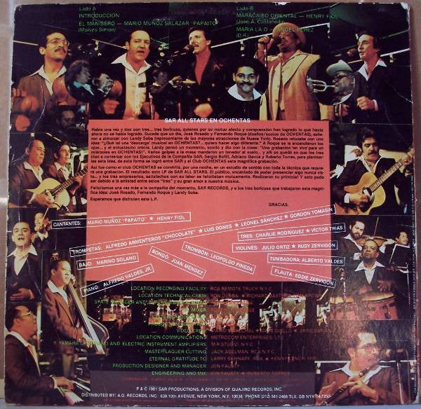 Master Release: Recorded Live In Club Ochentas - Album 2 by SAR All Stars
