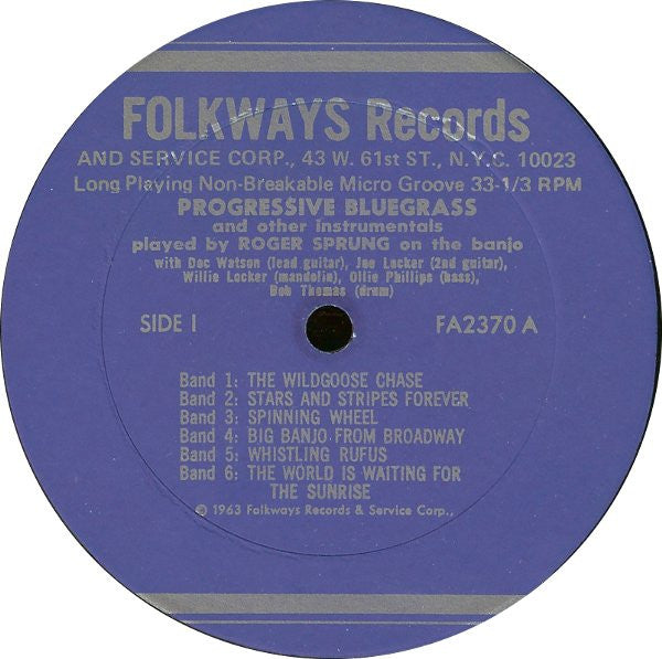 Release: Progressive Bluegrass And Other Instrumentals-Vinyl-US-1964-FA 2370-1748649