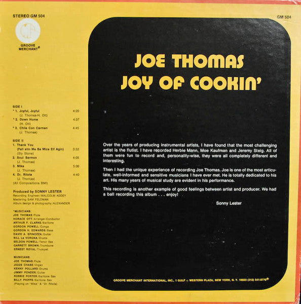 Master Release: Joy Of Cookin' by Joe Thomas