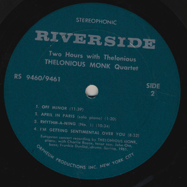 Master Release: Two Hours With Thelonious (European Concerts By Thelonious Monk) by The Thelonious Monk Quartet