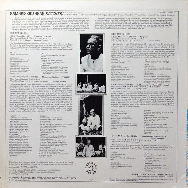 Kaccheri (A Concert Of South Indian Classical Music) = インドの音楽の名演奏家たちVol.2