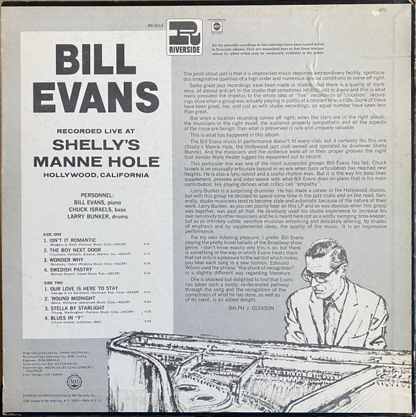 Release: At Shelly's Manne-Hole, Hollywood, California-Vinyl-US-1968-RS-3013-29707354