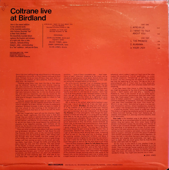 Release: Live At Birdland-Vinyl-US-1980-MCA-29015, A-49-23356958