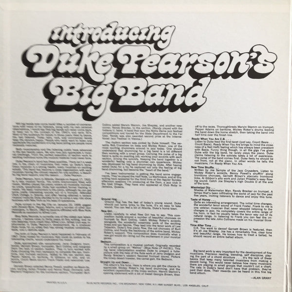 Release: Introducing Duke Pearson's Big Band-Vinyl-US-1968-BST 84276-12645268