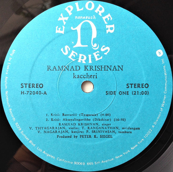 Kaccheri (A Concert Of South Indian Classical Music) = インドの音楽の名演奏家たちVol.2